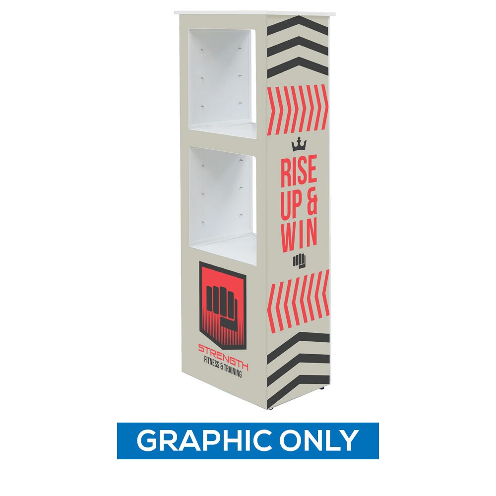 1x3 Lumiere Light Wall Showcase — Graphic Only Front with Mini Showcase